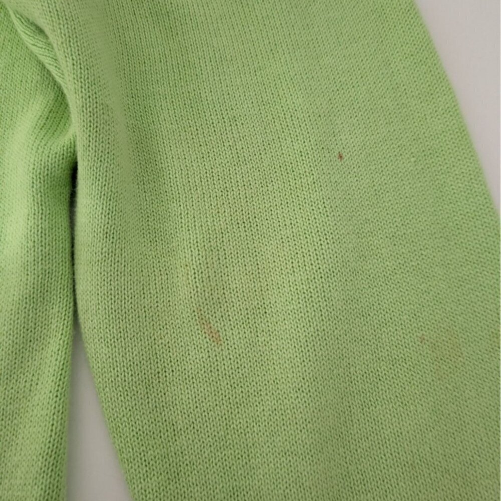 Vintage Bobbie Bell Dog Cardigan Womens Size Large Green Embellished Sweater - Picture 15 of 15